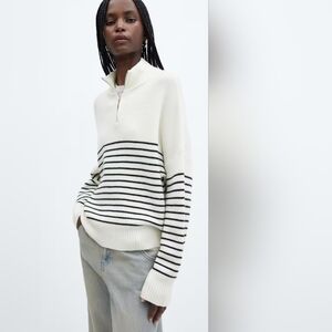 ⚡️Mango Striped sweater with zip